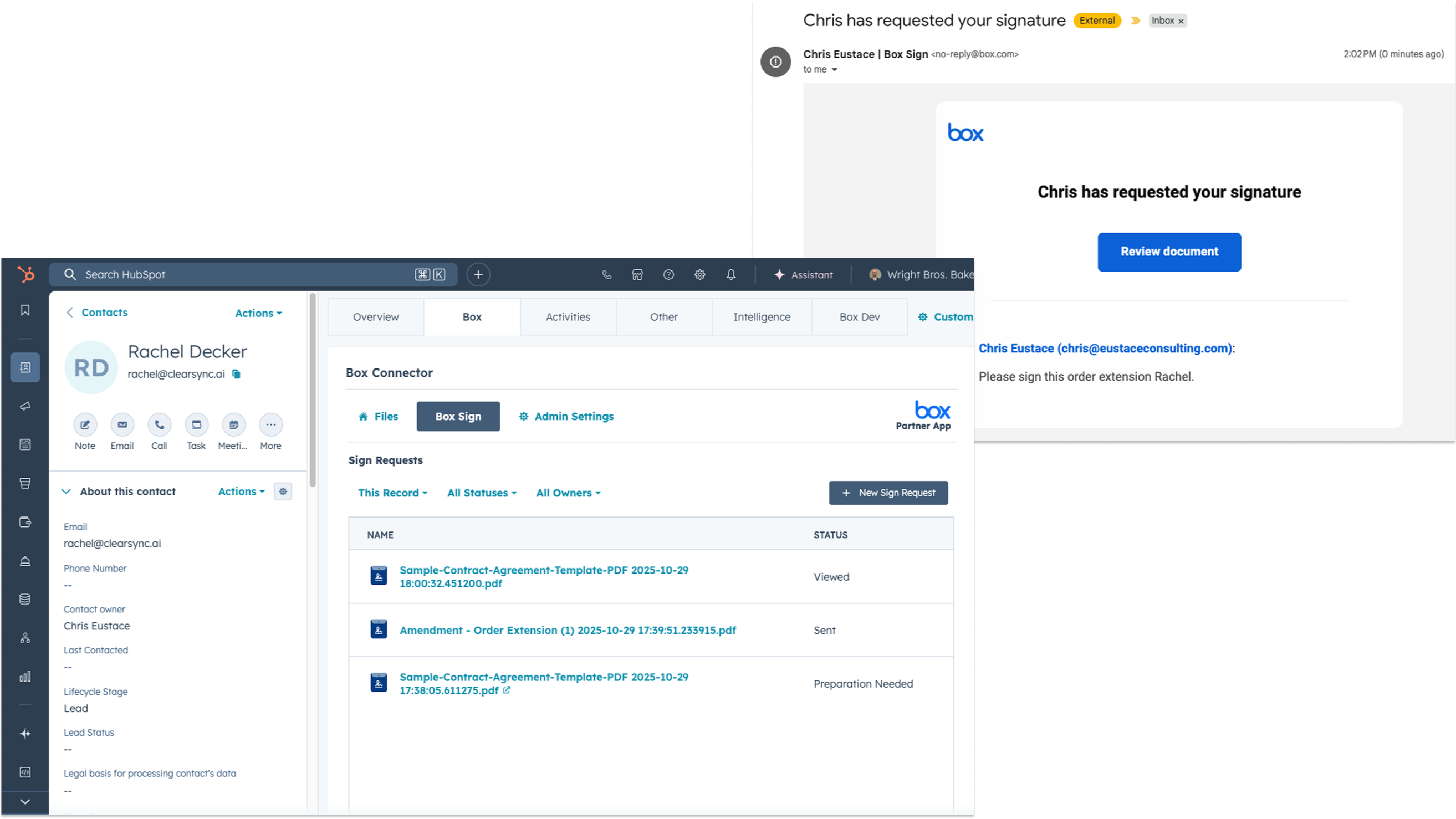 Send Box Sign documents directly from HubSpot